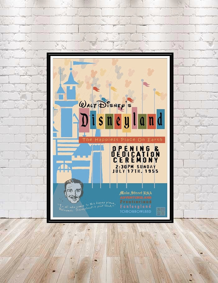 Disneyland Poster Vintage Disney Poster Walt...