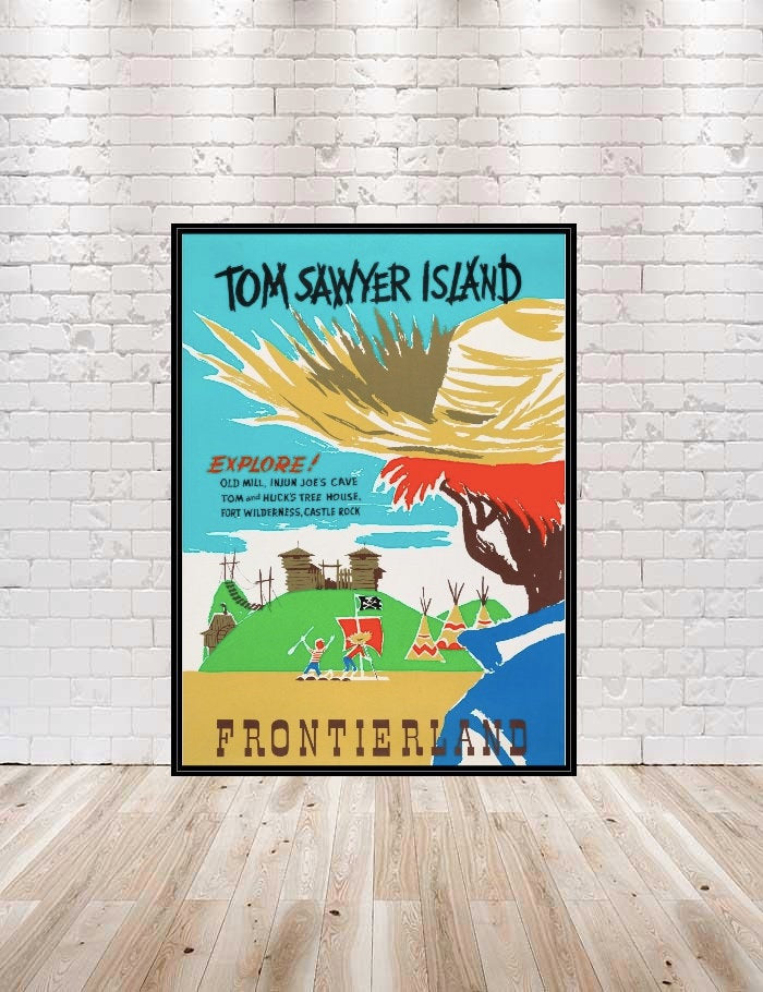 Tom Sawyer Island Poster Vintage Disney...
