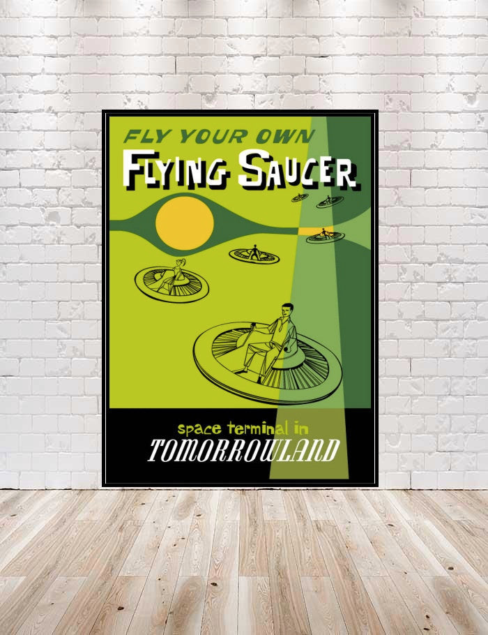 Flying Saucer Poster Tomorrowland Poster Vintage...