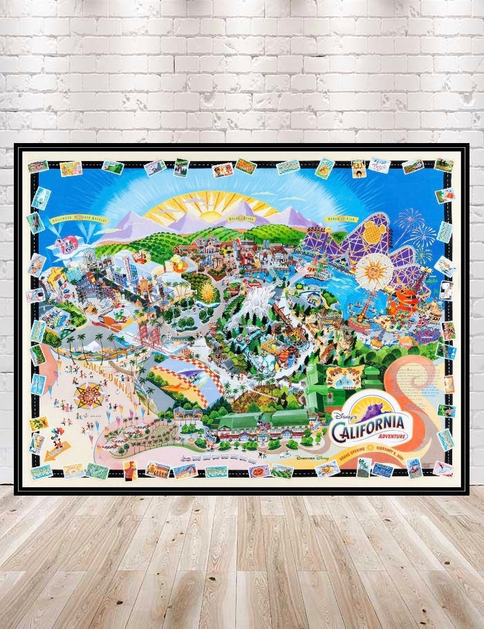 California Adventure Map Poster Disneyland Poster...