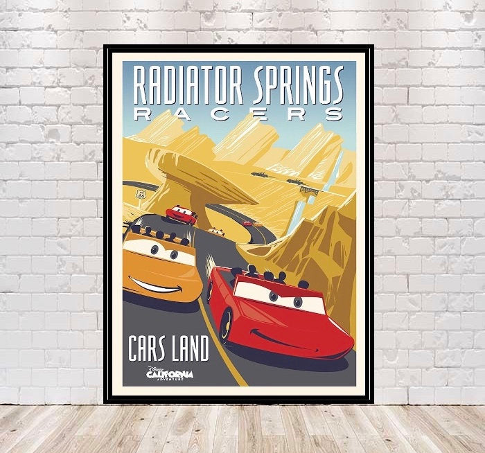 Radiator Springs Racers Poster Vintage Disney...
