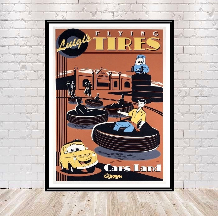 Luigi's Flying Tires Poster Disneyland Poster...