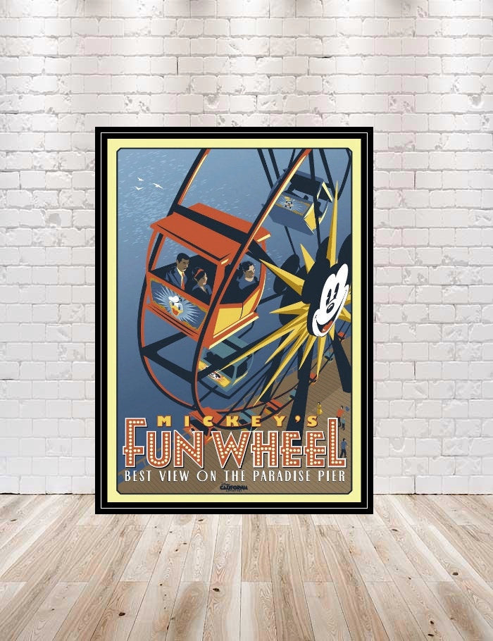 Mickeys Fun Wheel Attraction Poster Vintage...