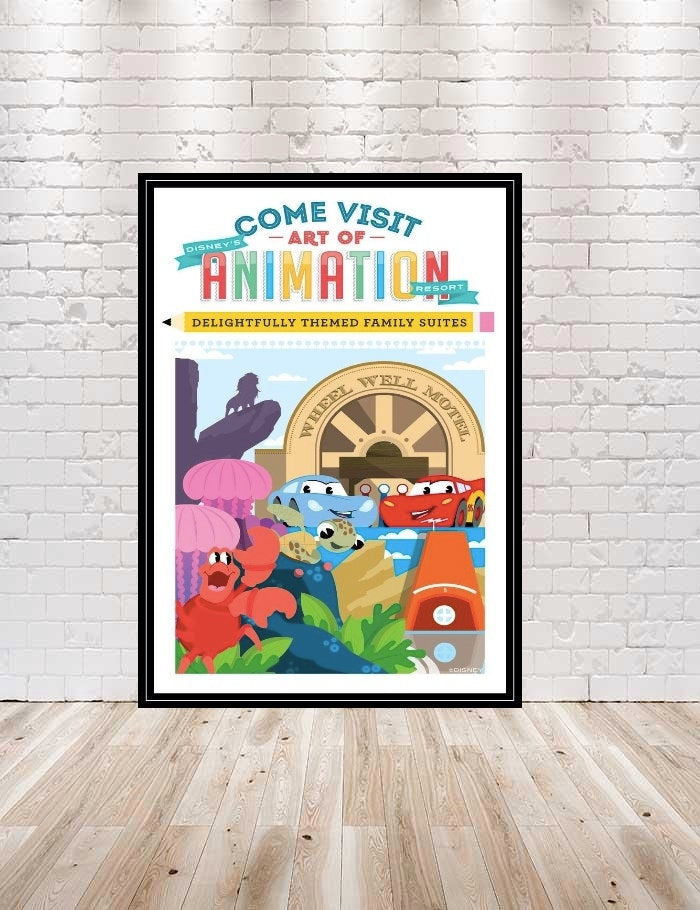 Art of Animation Resort POSTER Disney Poster Sizes 8x10, 11x14, 13x19 Vintage Disney Poster Disney World Poster Disney Hotel Poster