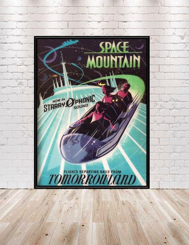 Space Mountain Poster Vintage Disney Poster...