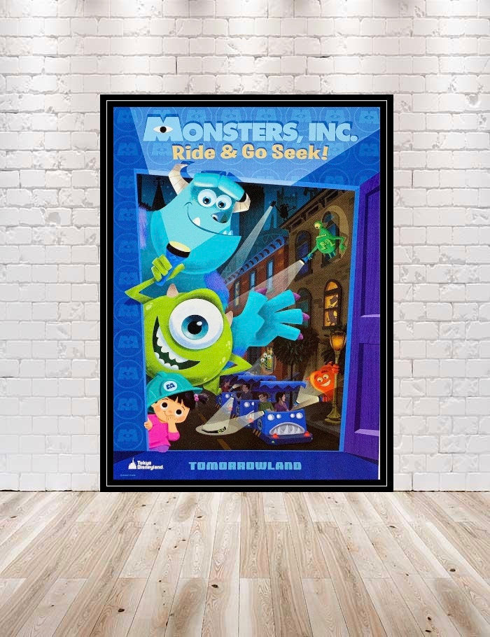 disneyland monsters inc ride Monsters Ink Ride and Go Seek Poster Vintage Disney Poster Monsters Ink Poster 8x10, 11x14, 13x19 Disneyland Poster Tomorrowland Poster