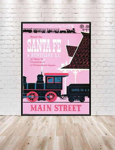 Disneyland RailRoad Poster Disney Santa Fe...