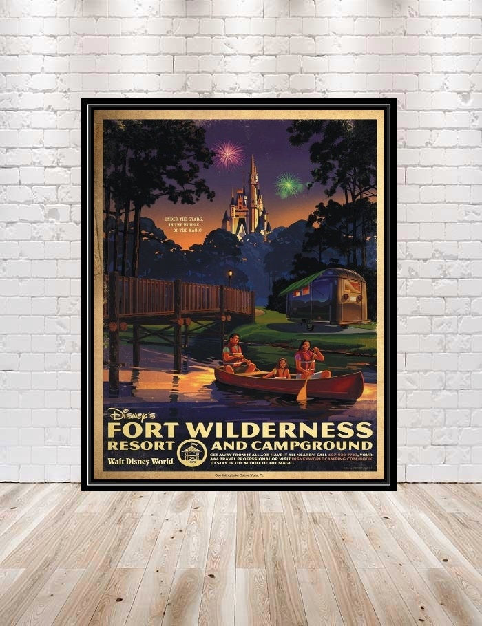 Fort Wilderness Resort Poster Disney Poster Fort Wilderness resort and campground Vintage Disney Attraction Posters Disney Hotel Poster
