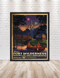 Fort Wilderness Resort Poster Disney Poster Fort Wilderness resort and campground Vintage Disney Attraction Posters Disney Hotel Poster
