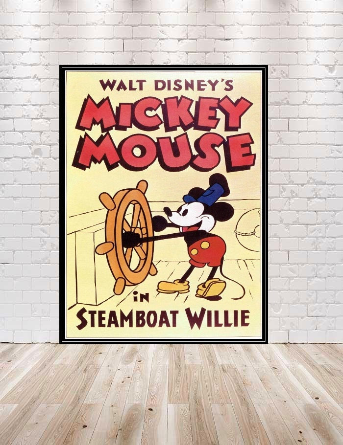Mickey Mouse Poster Steamboat Willie Poster...