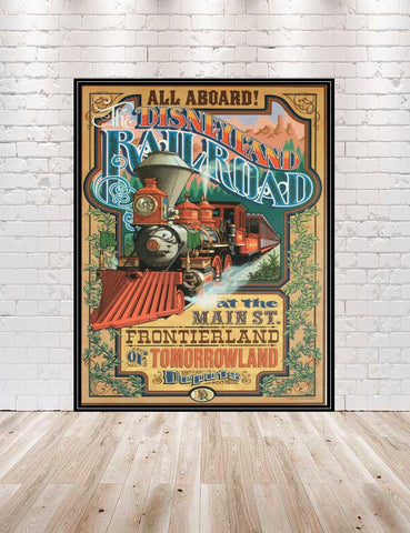 Disneyland RailRoad Poster Disney RailRoad Attraction Poster Disneyland ...