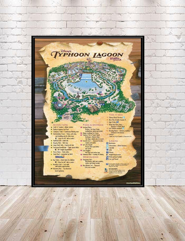 Typhoon Lagoon Map Poster Walt Disney...