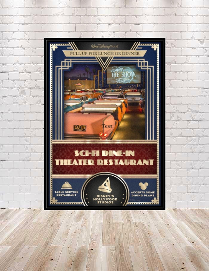 Sci-Fi Dine-In Theater Poster Vintage Hollywood...