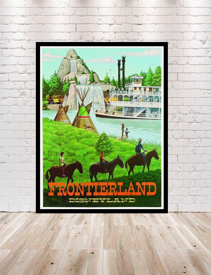 Frontierland Poster Vintage Disney Poster 8x10,...