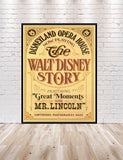 Disneyland Opera House Poster Great Moments with Mr. Lincoln Poster Vintage Disney Poster The Walt Disney Story Poster Main Street Poster
