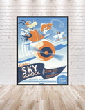 Goofy's Sky School Poster Paradise Pier Poster Disney World Poster Vintage Disney Poster Goofy Poster Barnstormer Poster Disneyland poster