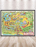 1973 Disney World Map Poster Vintage Disney Poster Disney Map Poster Magic Kingdom map poster Disney World Poster Ride Map Attraction Poster