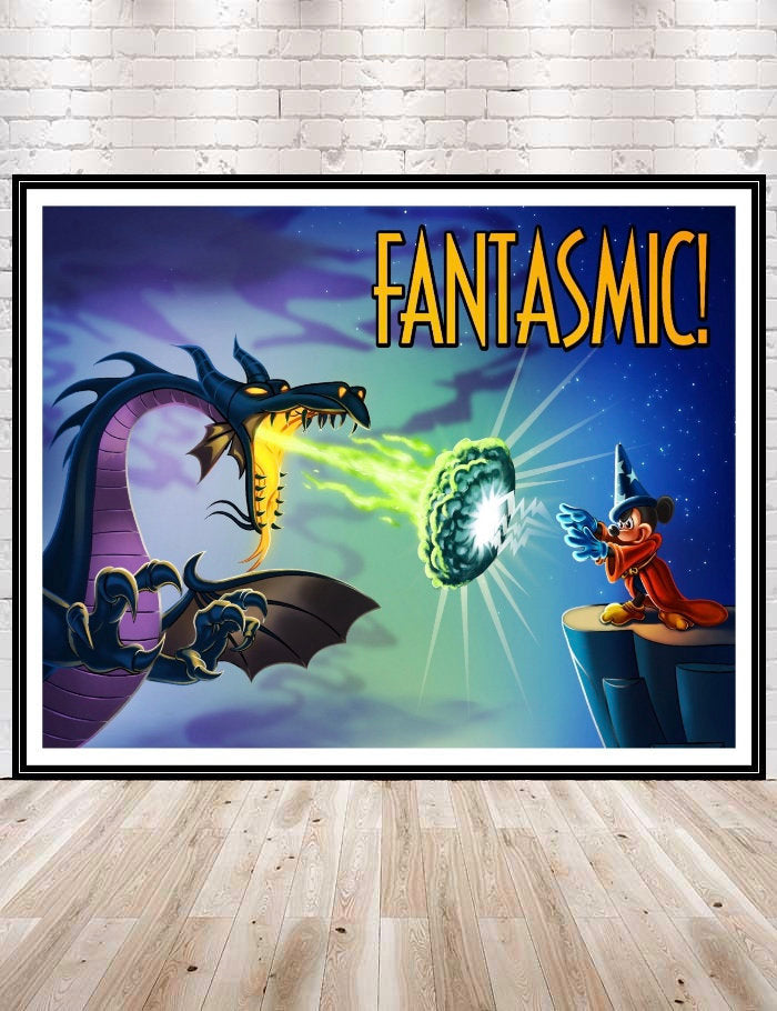 Fantasmic Poster Vintage Disney Poster Hollywood...