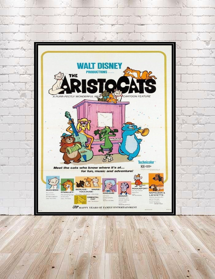 AristoCats Poster Aristocats Movie Poster Vintage...