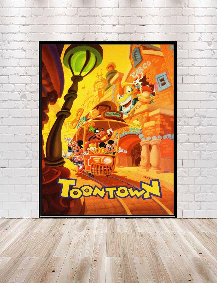 ToonTown Poster Disney Attraction Poster Vintage...