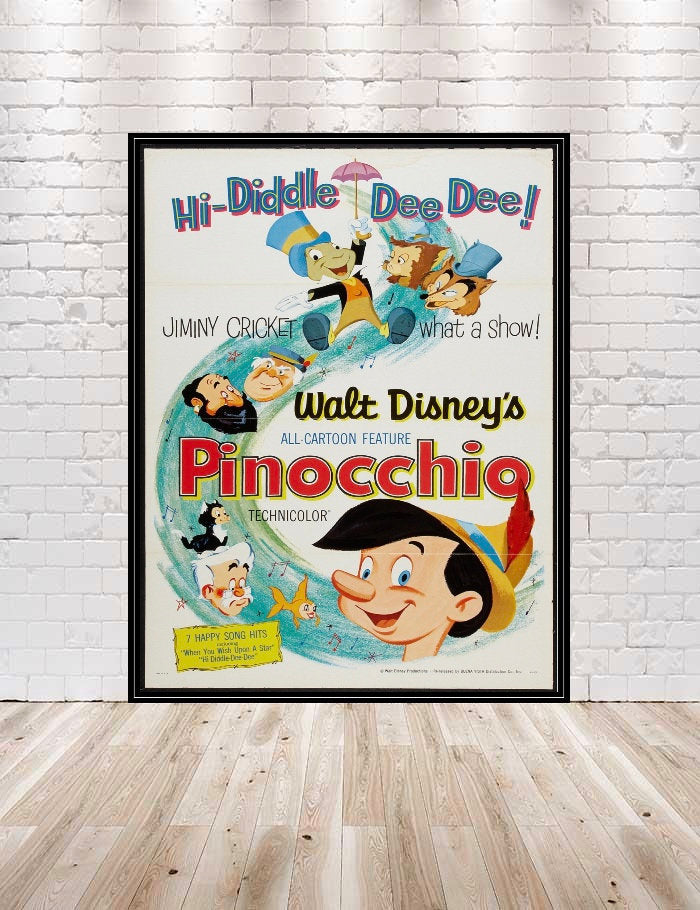 Pinocchio Poster Jiminy Cricket Poster Classic...