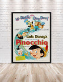 Pinocchio Poster Jiminy Cricket Poster Classic Disney Movie Poster Vintage Disney Poster Disney World Poster Fantasyland Poster Nursery Art