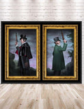 Haunted Mansion Dueling Ghosts Poster Vintage Disney Attraction Posters