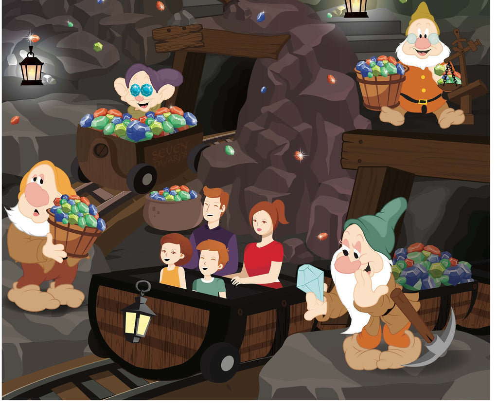 Seven Dwarf Mine Train Poster Disney...
