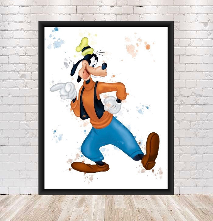 Goofy Poster Goofy Watercolor Poster Vintage...