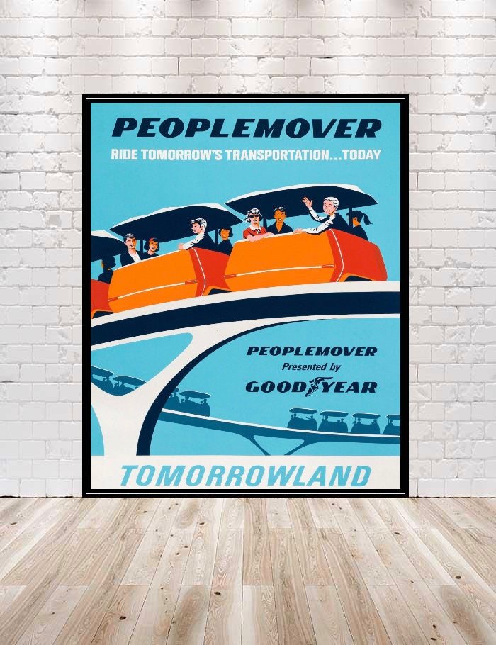 People Mover Poster Vintage Disney Attraction...