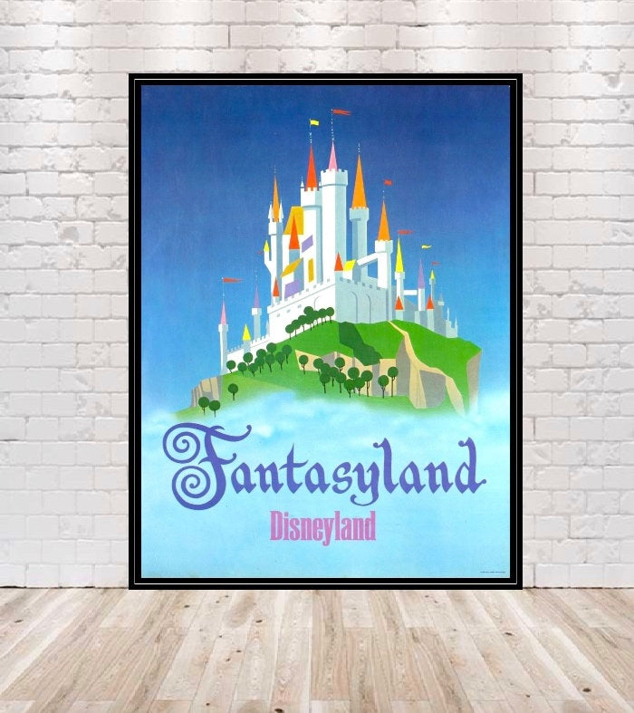 Fantasyland Poster Vintage Disney Attraction Poster...