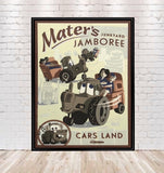 Mater's Jamboree Poster Vintage Disney Attraction Poster Disneyland Posters Radiator Springs Poster Cars Land California Adventure Poster