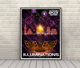 Epcot Illuminations Reflections of Earth Fireworks Poster Disney World Attraction Poster Spaceship Earth Wall Art