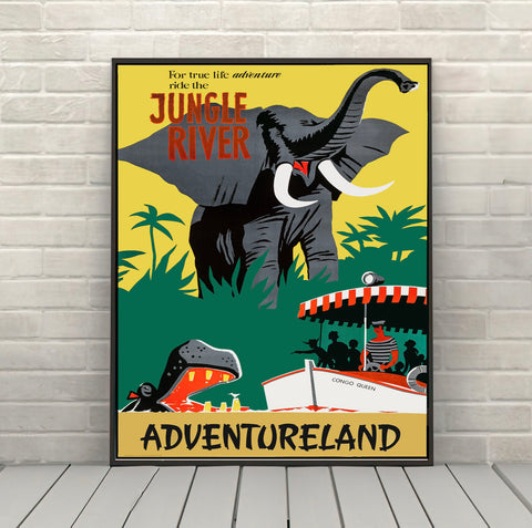 Jungle Cruise Poster Vintage Disney Poster...