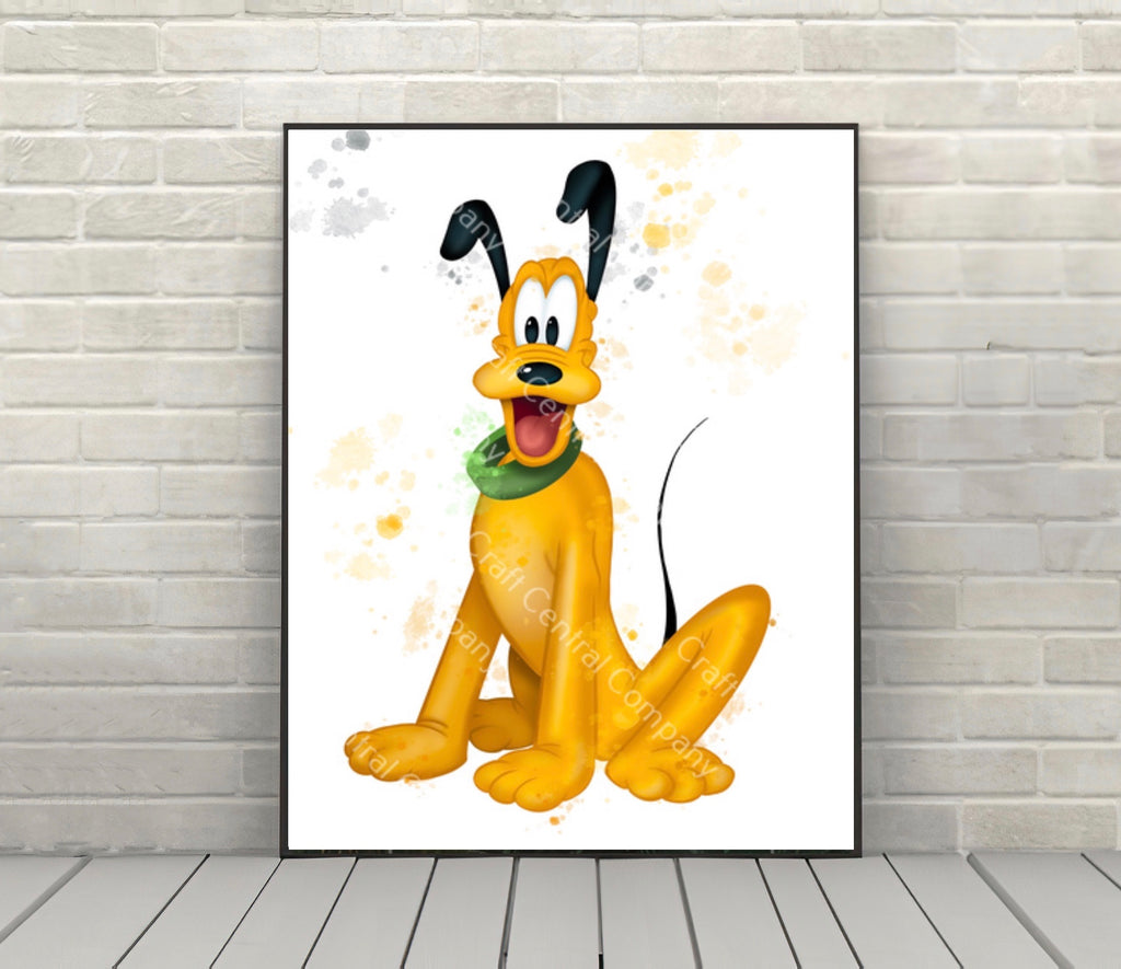 Pluto Poster Pluto Watercolor Poster Disney...