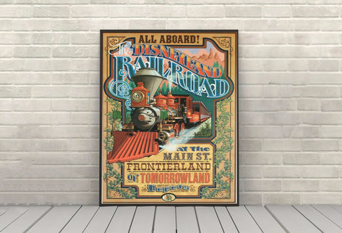 Disneyland RailRoad Poster Disney RailRoad Attraction...