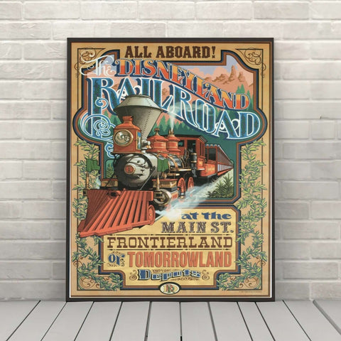 Disneyland RailRoad Poster Disney RailRoad Attraction...
