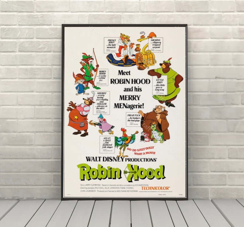 Disney Robin Hood POSTER Vintage Disney Poster Classic Disney Movie Poster Vintage Walt Disney Poster Disneyland Poster TechniColor