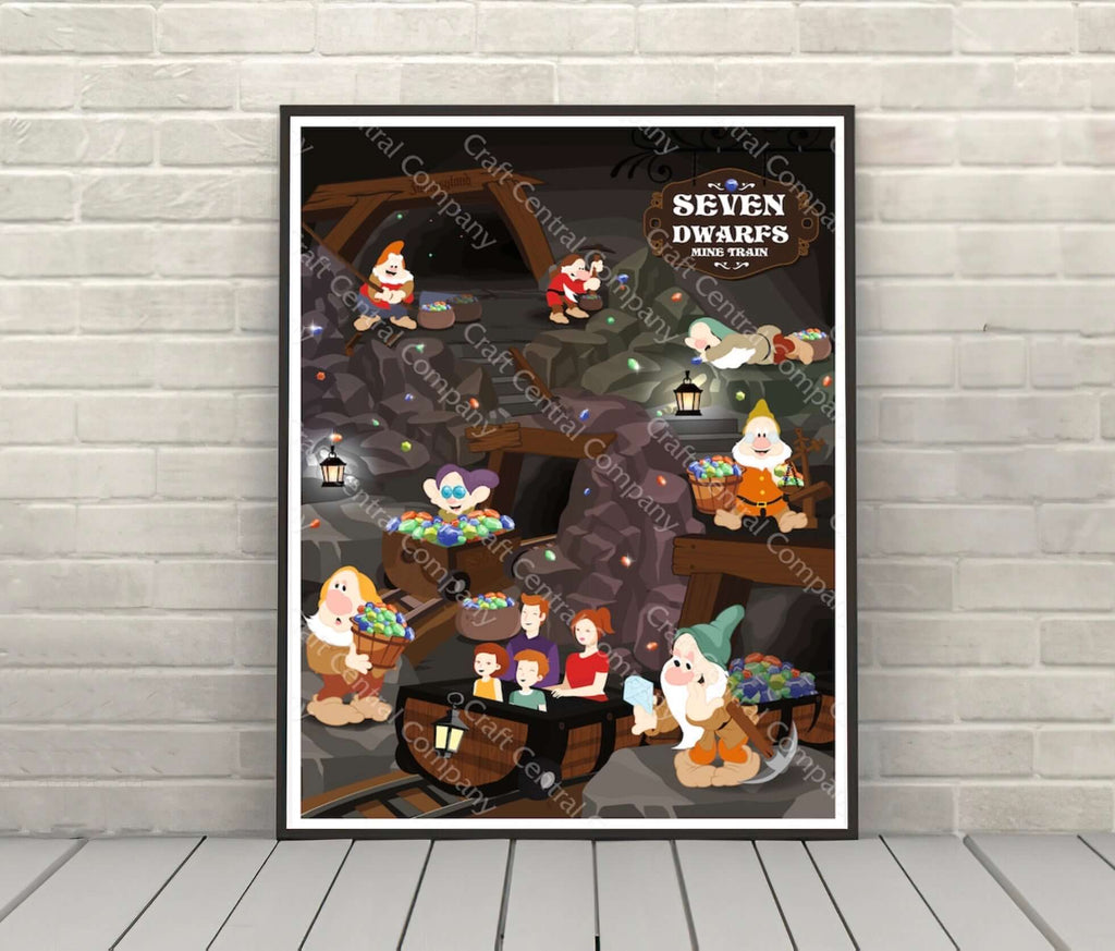 Seven Dwarf Mine Train Poster Disney...