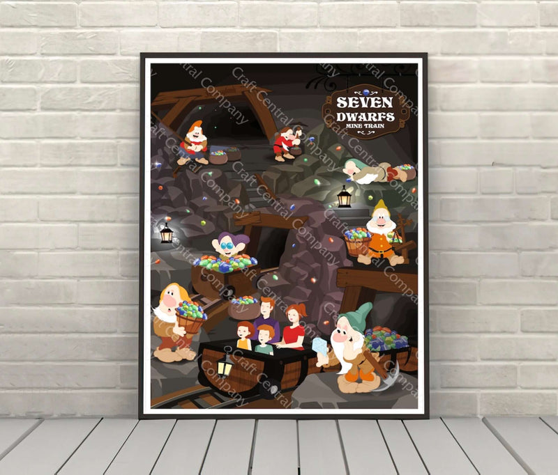 Seven Dwarfs Mine Train Coaster 12X12 Scrapbook Paper – Country Croppers