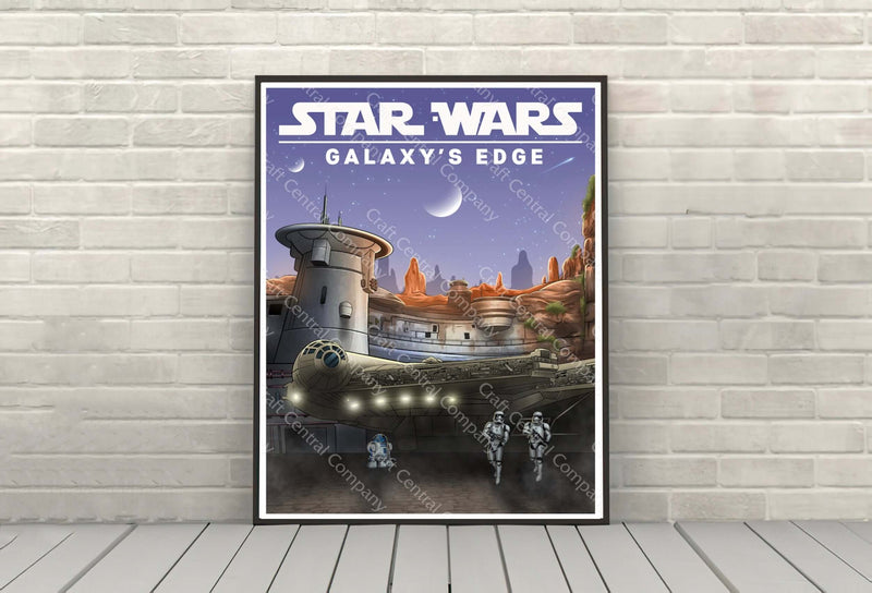 Star Wars Galaxy's Edge Poster Disney Attraction Poster Black Spire Outpost
